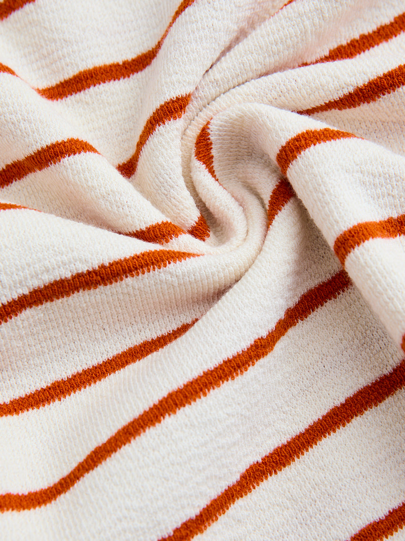 Fly Tee in Ecru Tangerine Stripe
