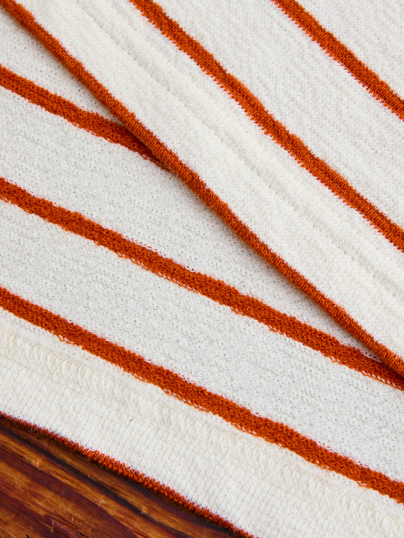 Fly Tee in Ecru Tangerine Stripe