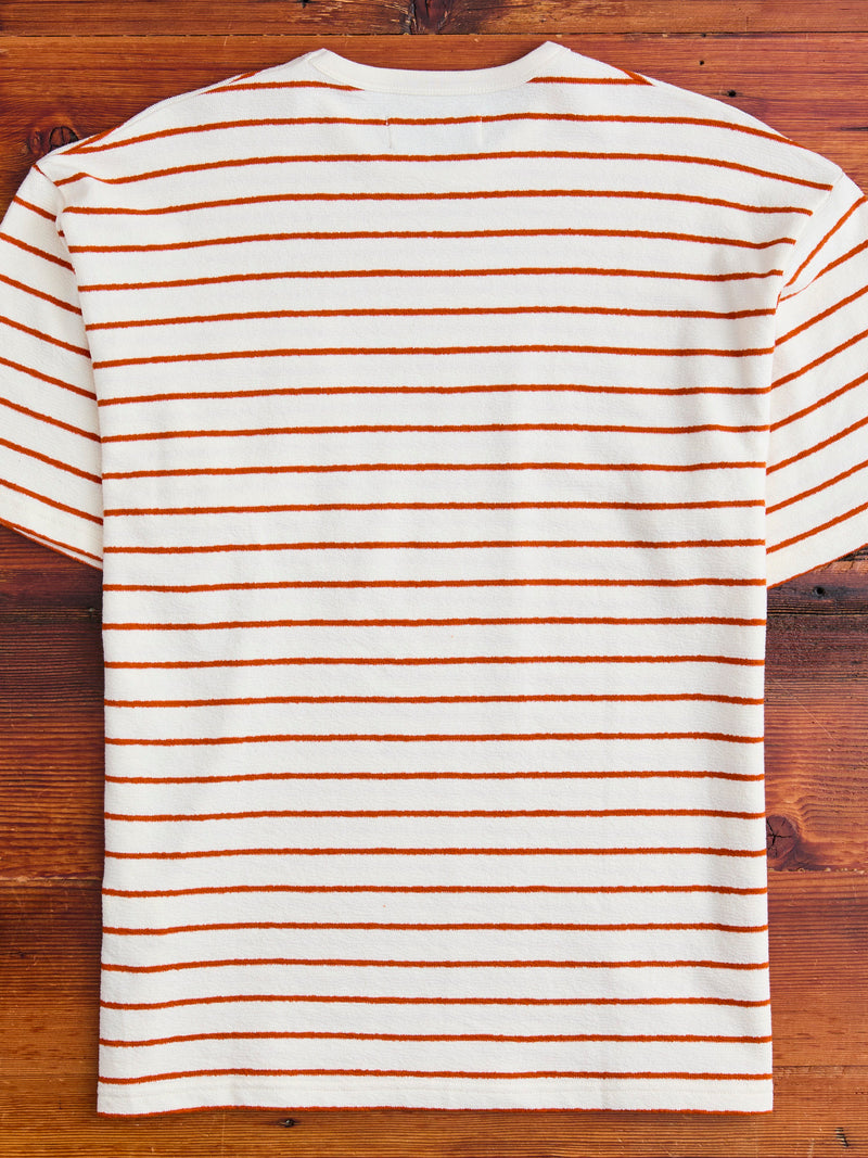 Fly Tee in Ecru Tangerine Stripe
