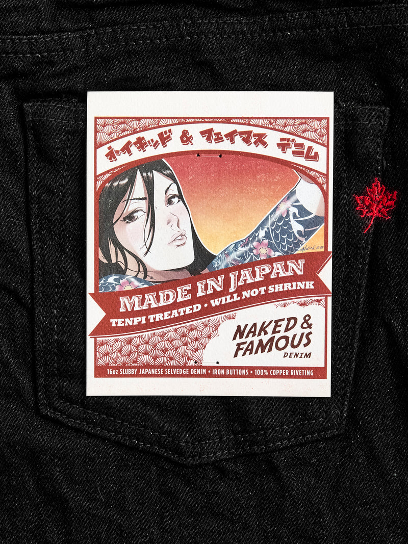 MIJ13 "Okayama Spirit Kuro" 16oz Black Slub Selvedge Denim - Weird Guy Fit