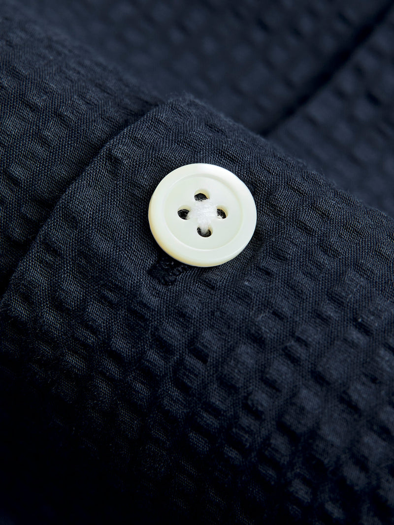 Atlantico Camp Collar Button-Up Shirt in Navy