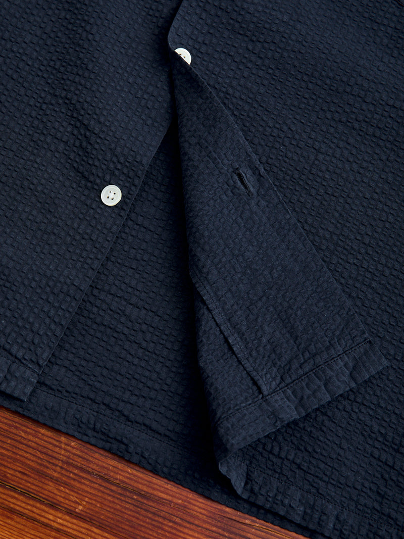 Atlantico Camp Collar Button-Up Shirt in Navy