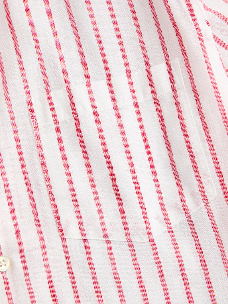 Beach Cabin Button-Up Shirt in Red