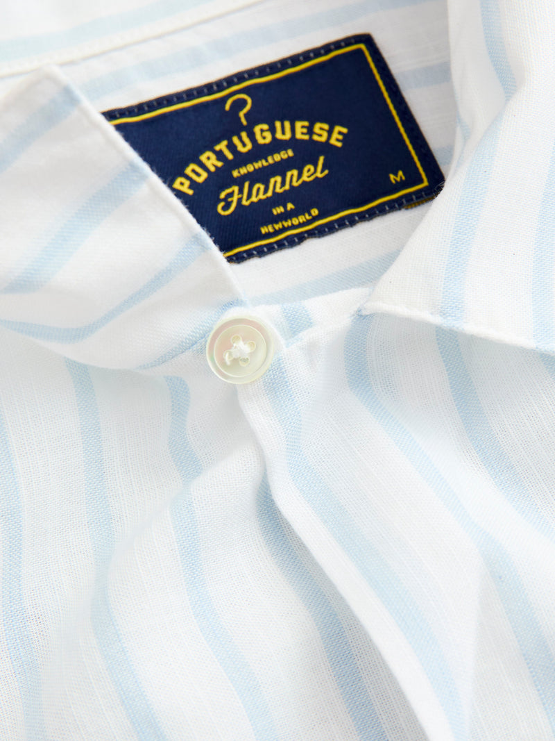Beach Cabin Button-Up Shirt in Sky