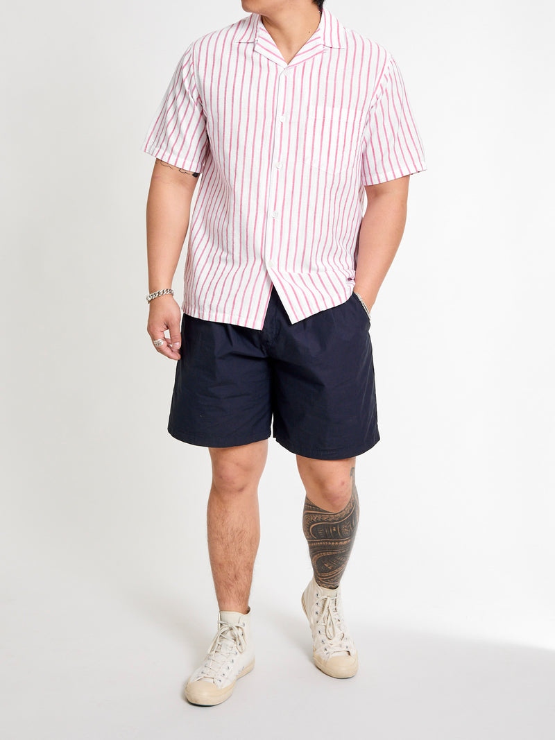 Beach Cabin Button-Up Shirt in Red