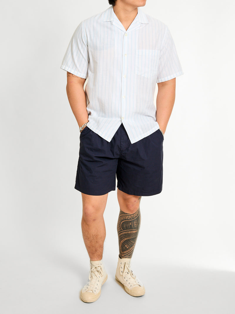 Beach Cabin Button-Up Shirt in Sky