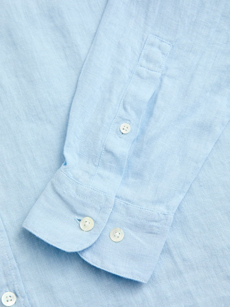 Linen Button-Up Shirt in Sky