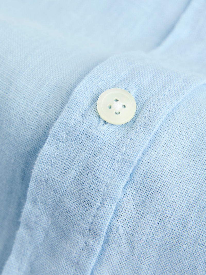 Linen Button-Up Shirt in Sky