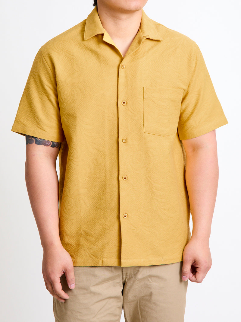 Beach Resort Button-Up Shirt in Coral