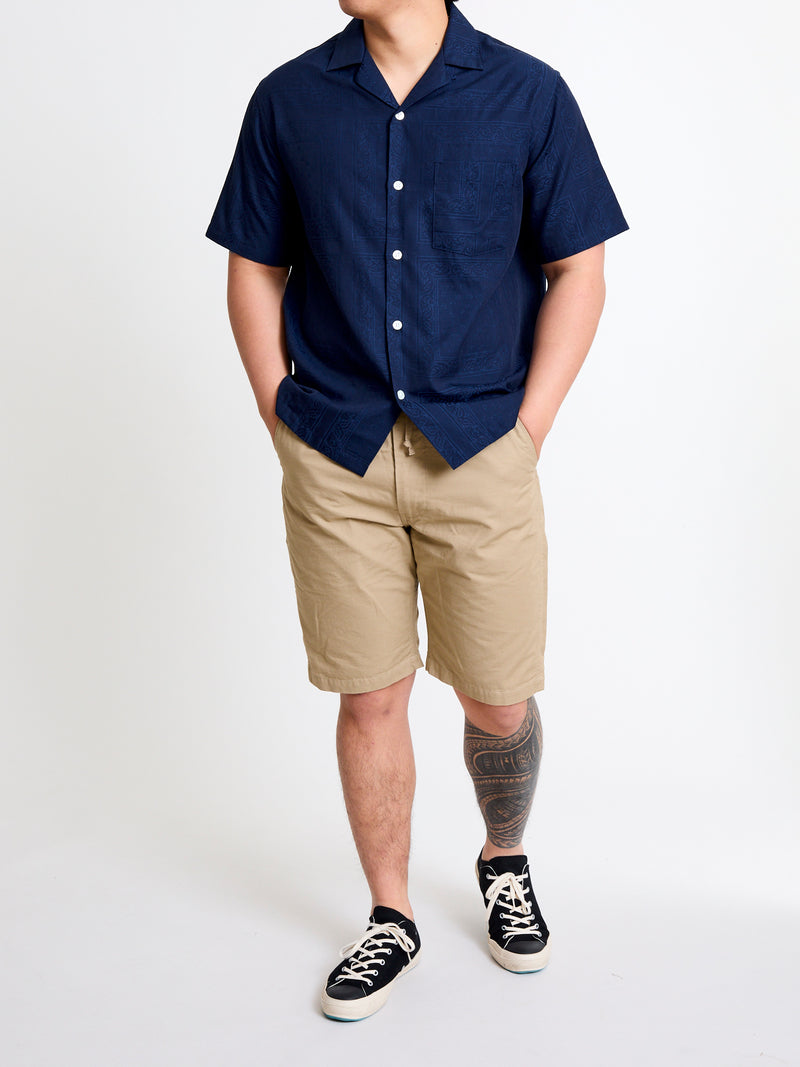 Classic Paisley Button-Up Shirt in Navy