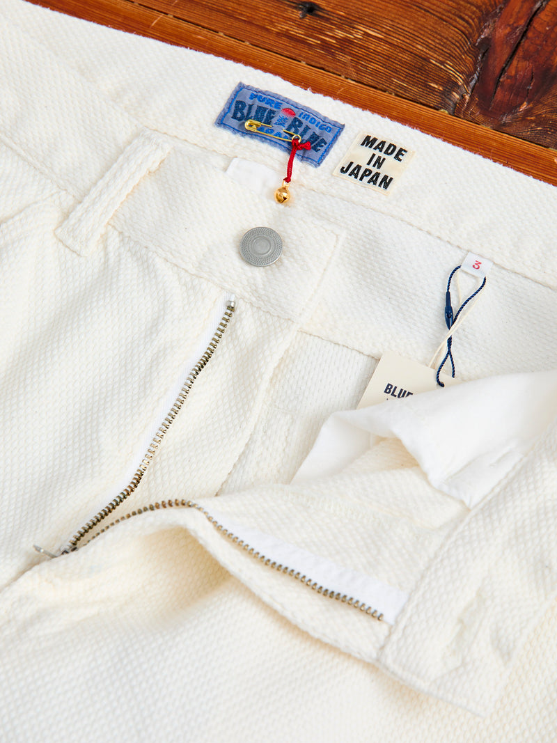 Fine Sashiko 5-Pocket Pants in Natural