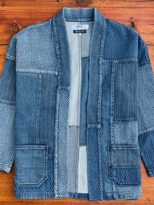 Patchwork Haori Jacket in Indigo 3-Year Wash
