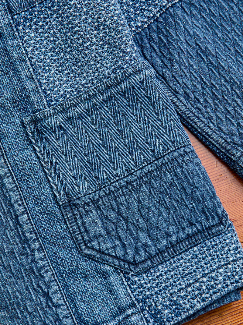 Patchwork Haori Jacket in Indigo 3-Year Wash