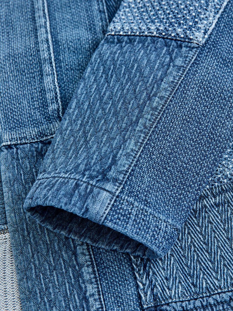 Patchwork Haori Jacket in Indigo 3-Year Wash
