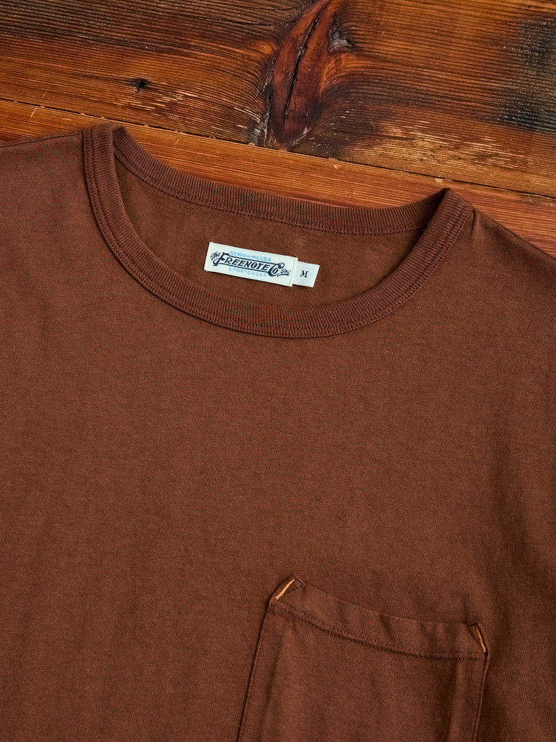 9oz Pocket T-Shirt in Chocolate