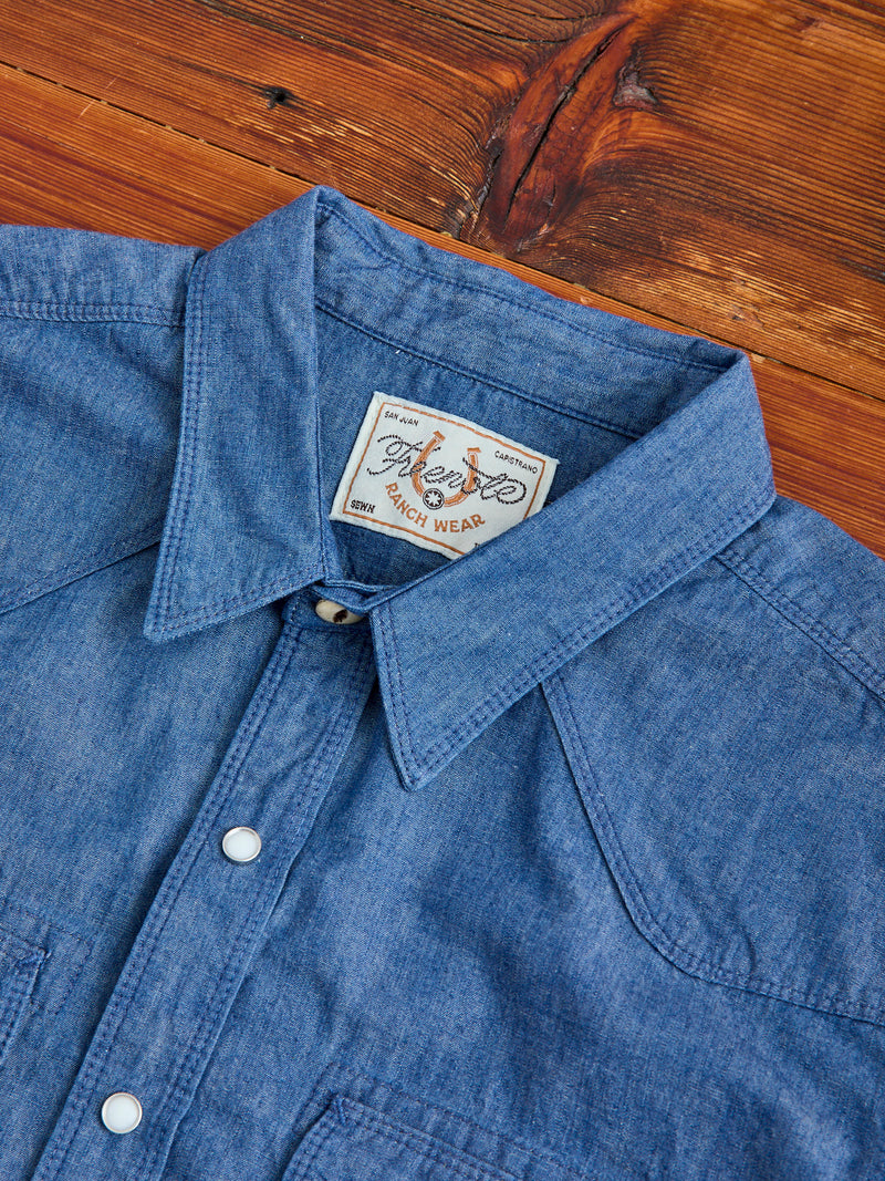 Modern Western Shirt in Indigo Chambray