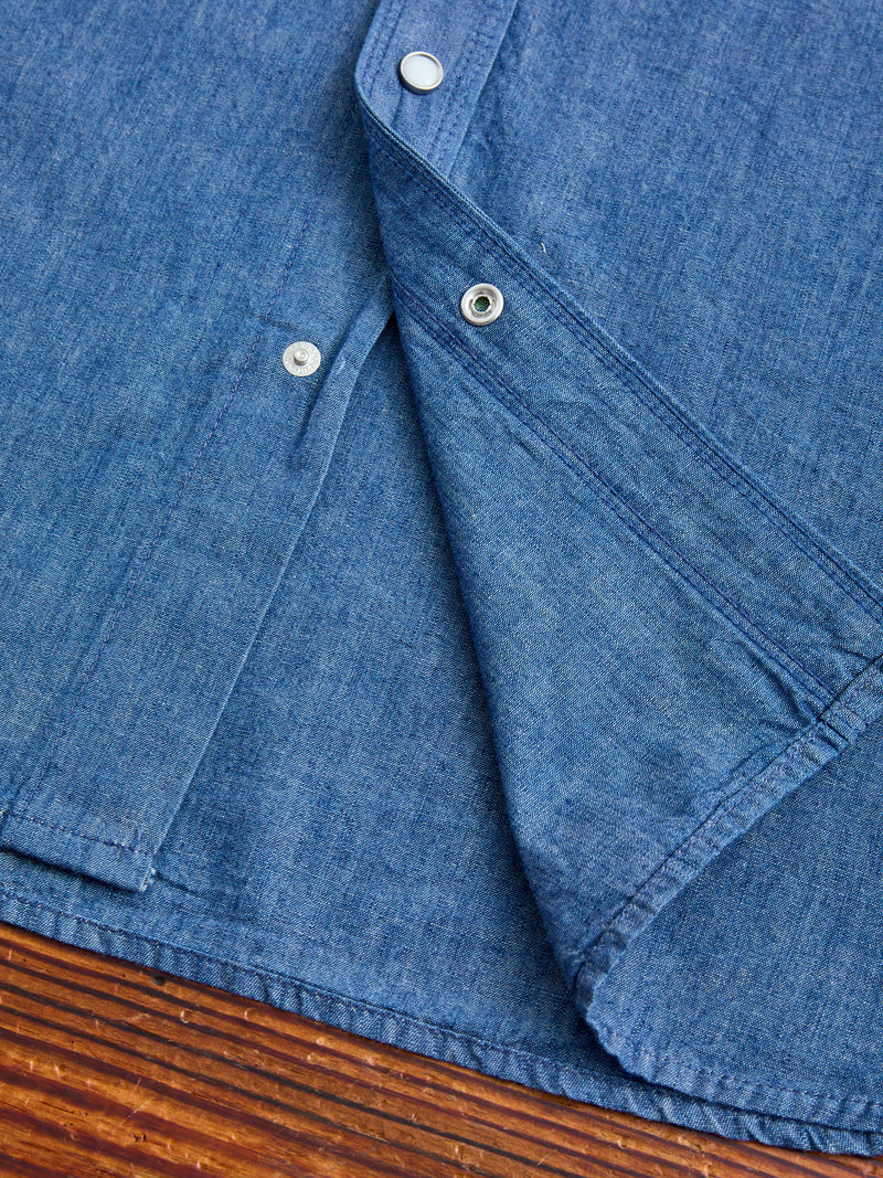 Modern Western Shirt in Indigo Chambray