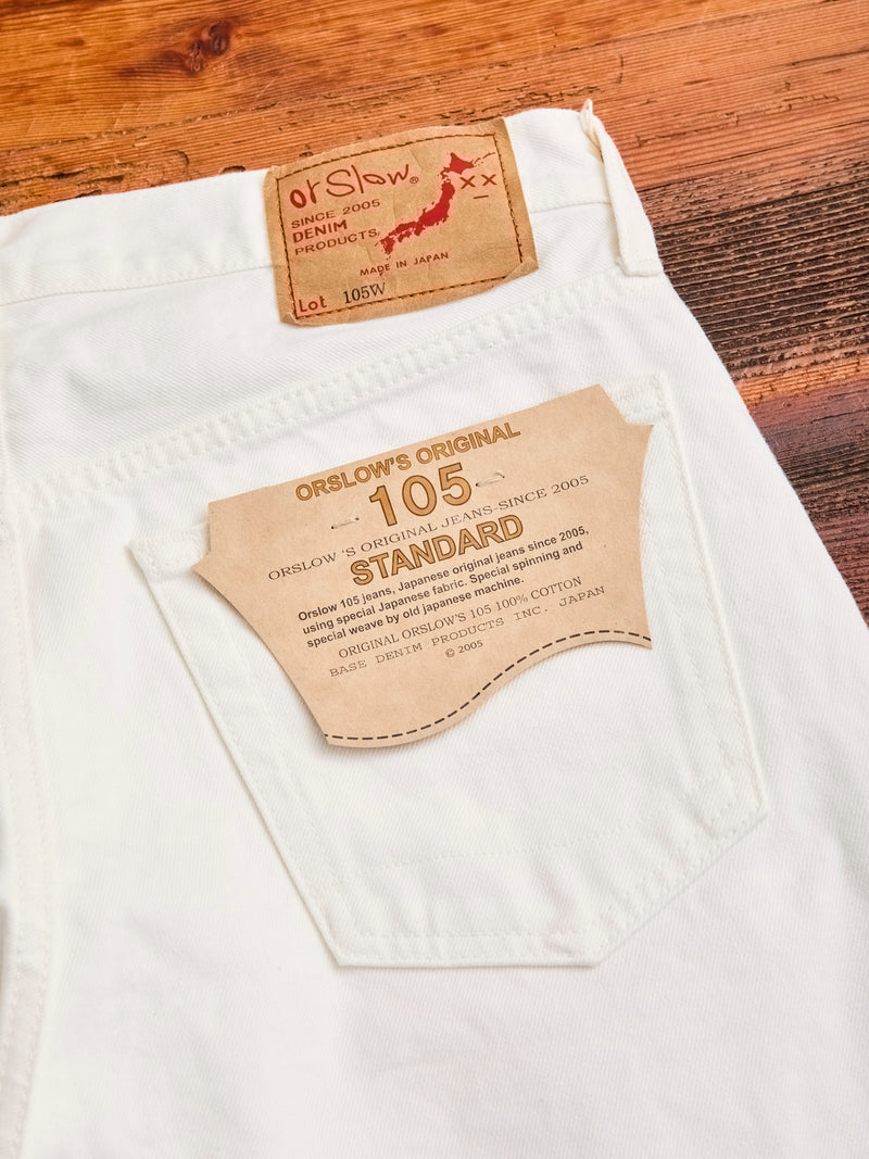 105 13.5oz White Denim - Standard Fit