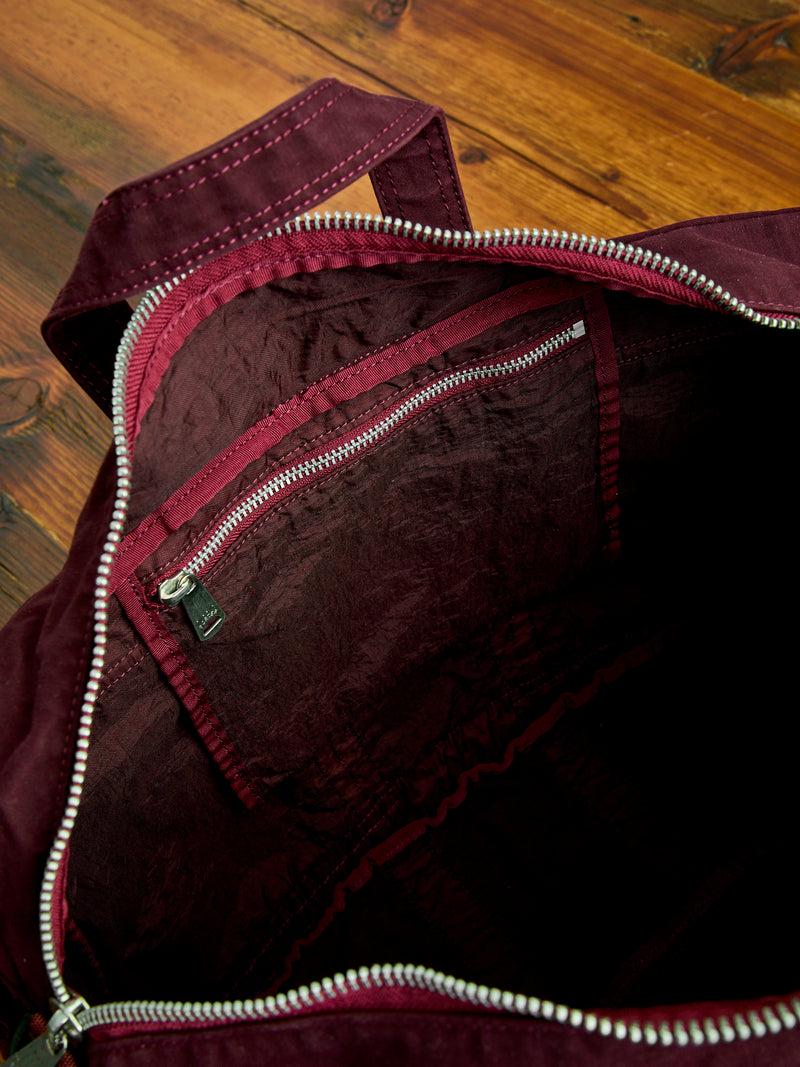 "Crag" 2-Way Boston Bag (S) in Burgundy