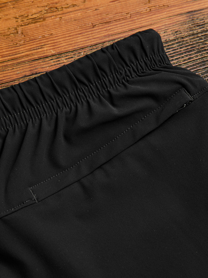 High Gauge Knit Swim Short in Black