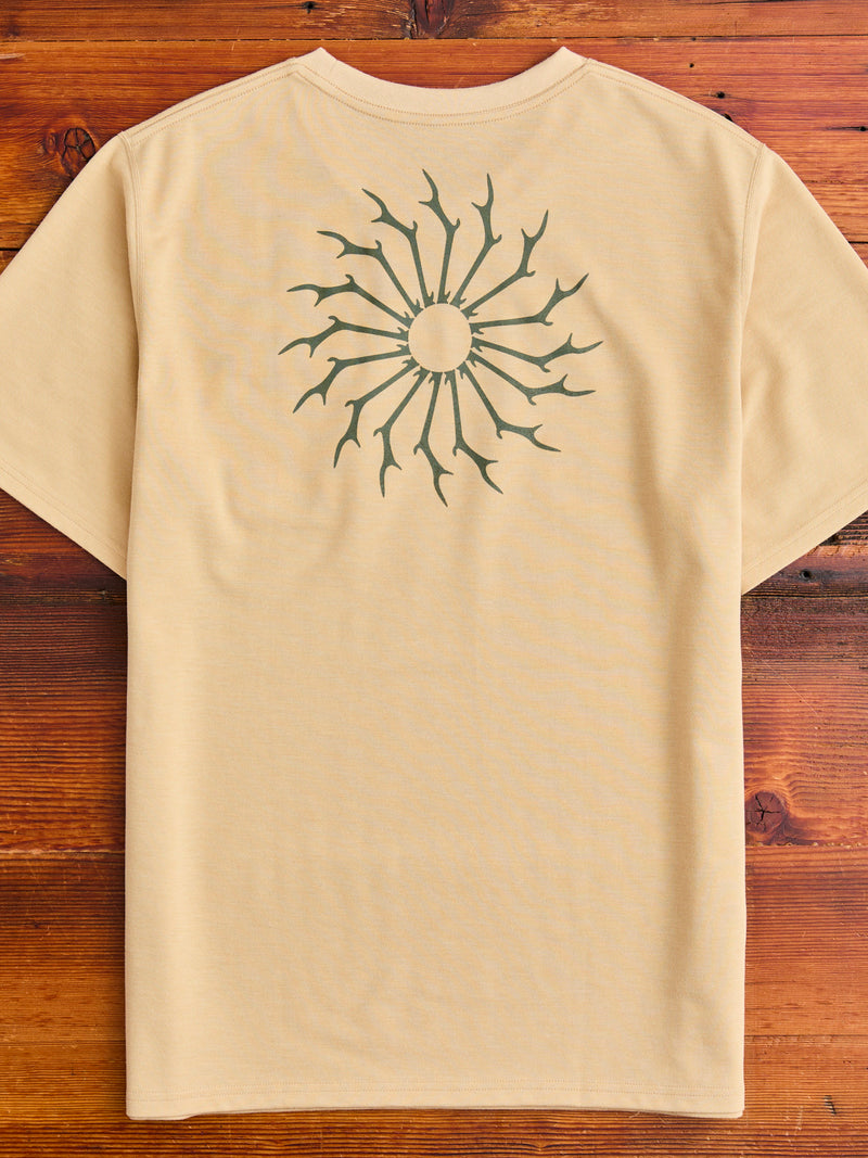Circle Horn Round Pocket T-Shirt in Beige