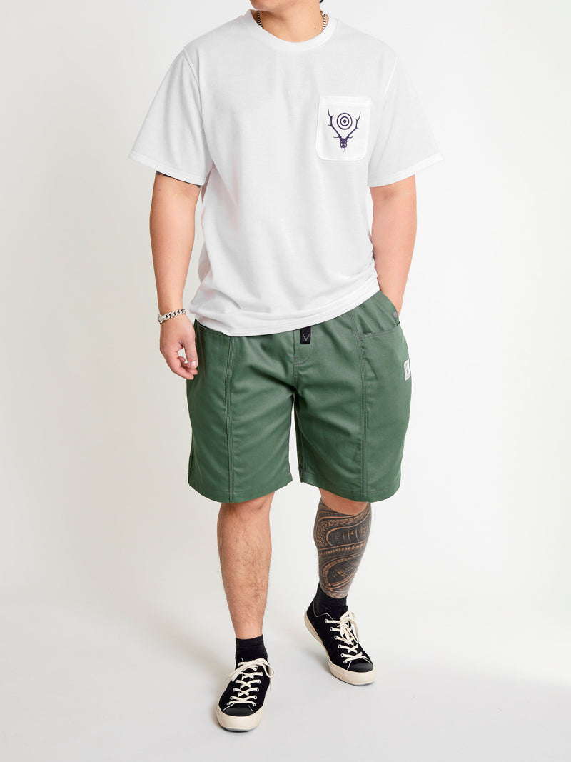 Circle Horn Round Pocket T-Shirt in White