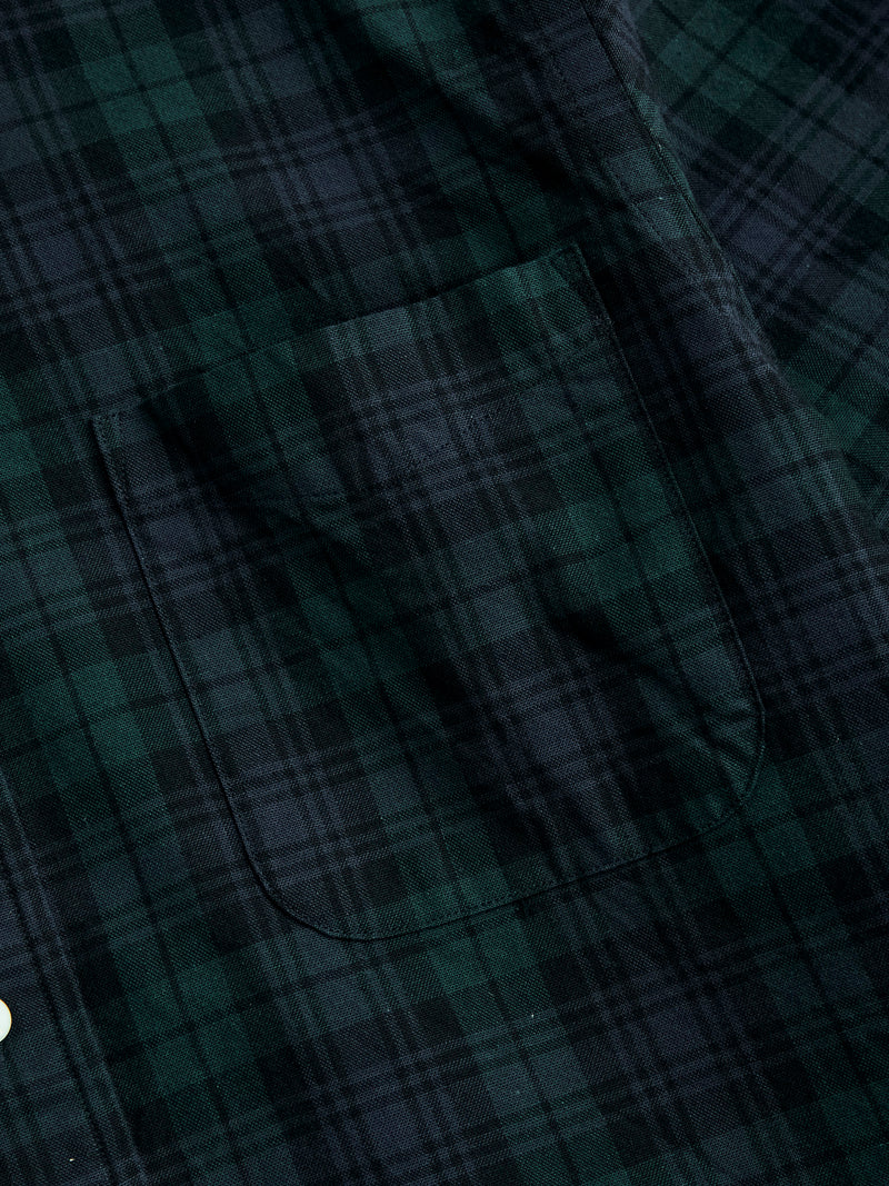 Short Sleeve Button-Down Shirt in Indigo Blackwatch