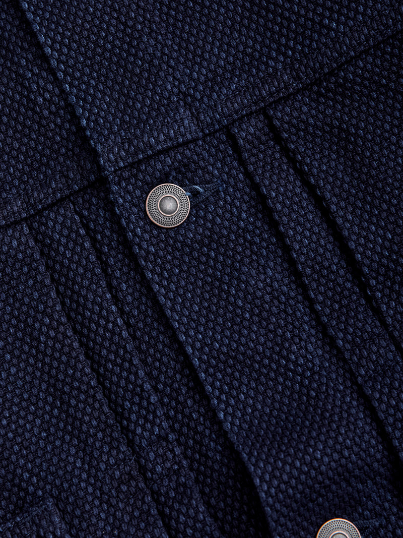 Sashiko Trucker Jacket in Indigo