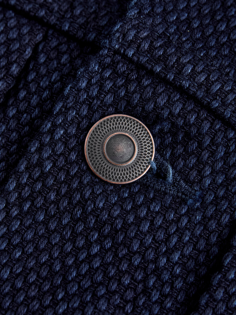 Sashiko Trucker Jacket in Indigo