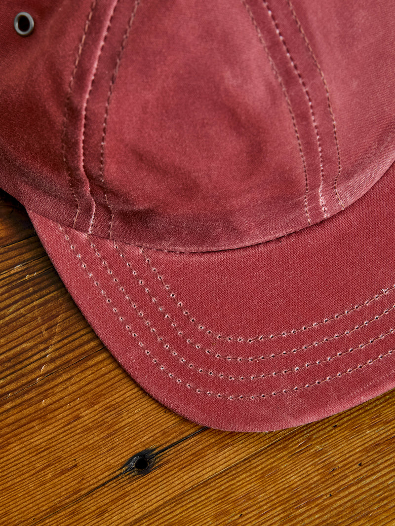 Baseball Hat in Wax Canvas Nautical Red