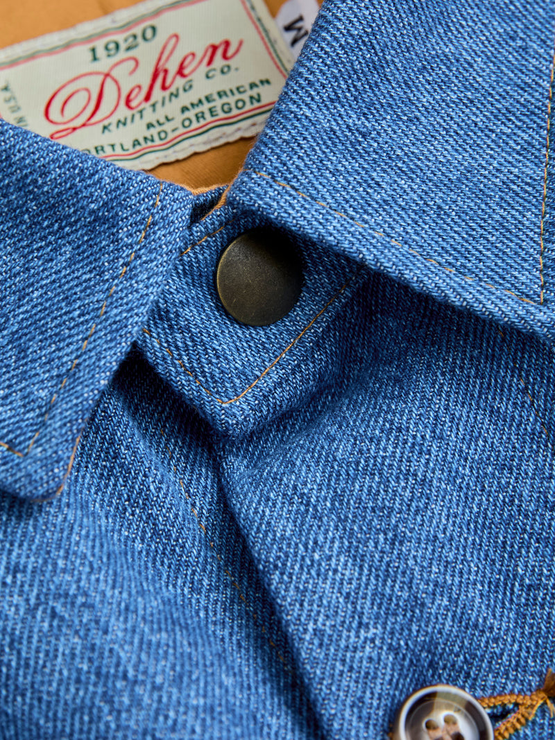 Crissman Denim Overshirt in Sky Blue