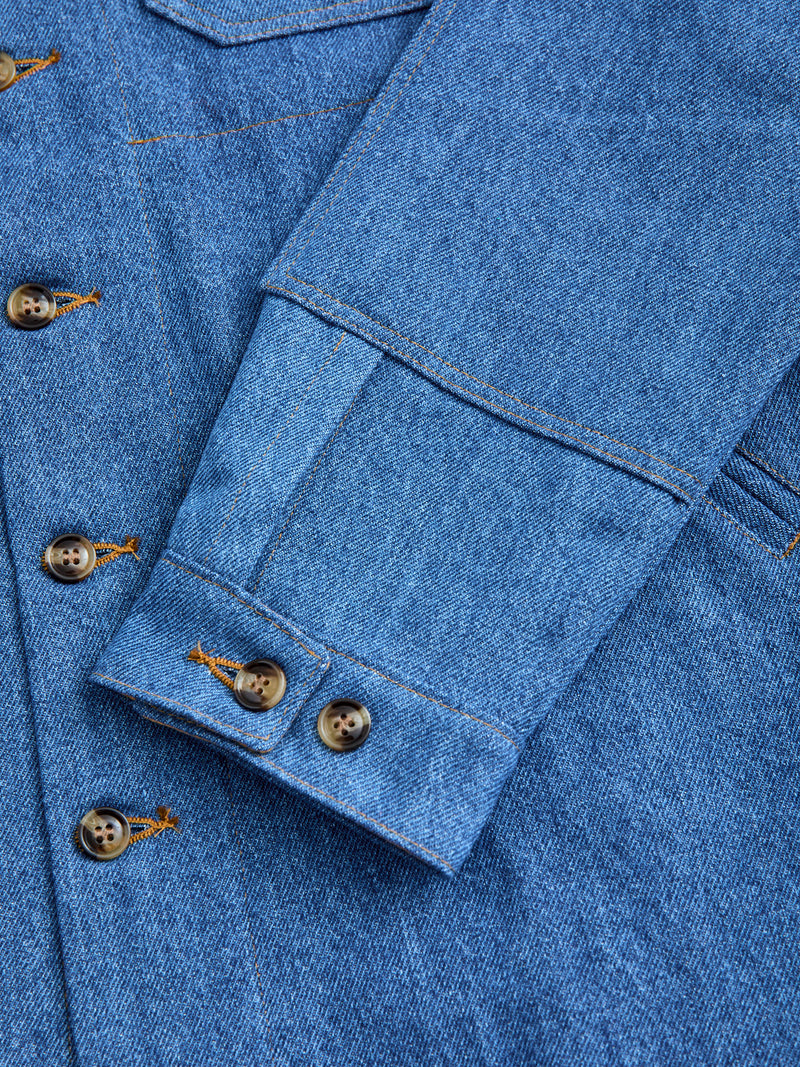 Crissman Denim Overshirt in Sky Blue