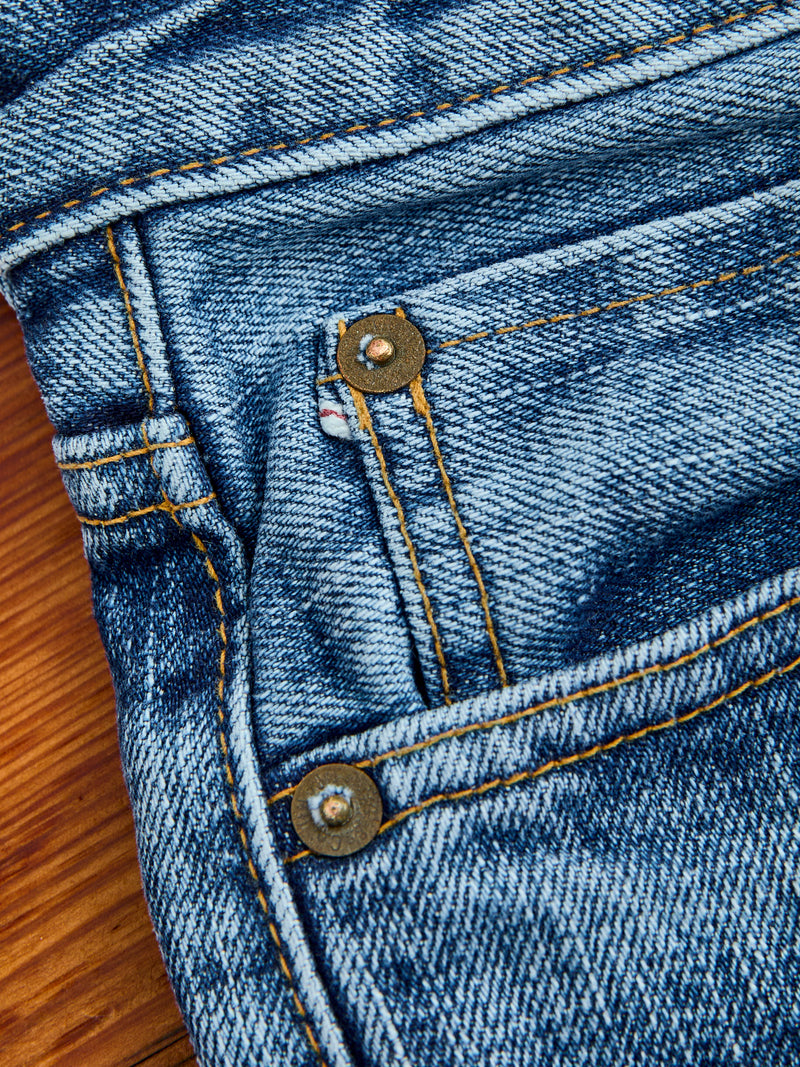 J401-LID "Circle Aged Wash" 14.8oz Selvedge Denim - Classic Straight Fit
