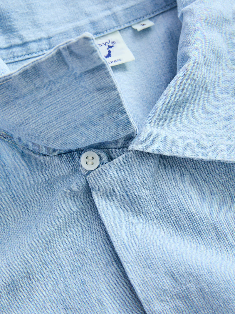 Short Sleeve Work Shirt in Chambray Bleached