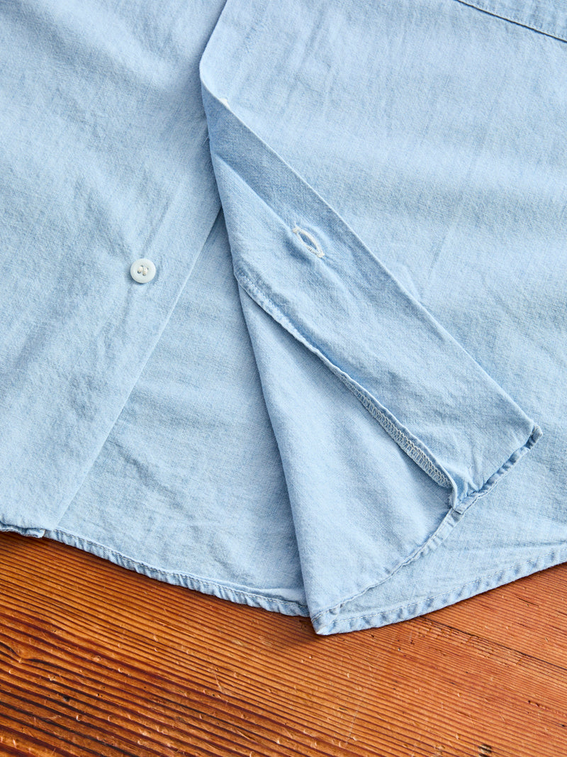 Short Sleeve Work Shirt in Chambray Bleached