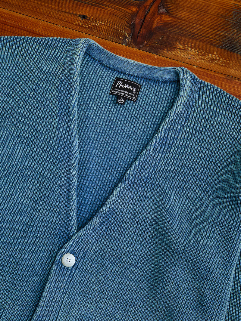 Pigment Dye Summer Cardigan in Faded Blue