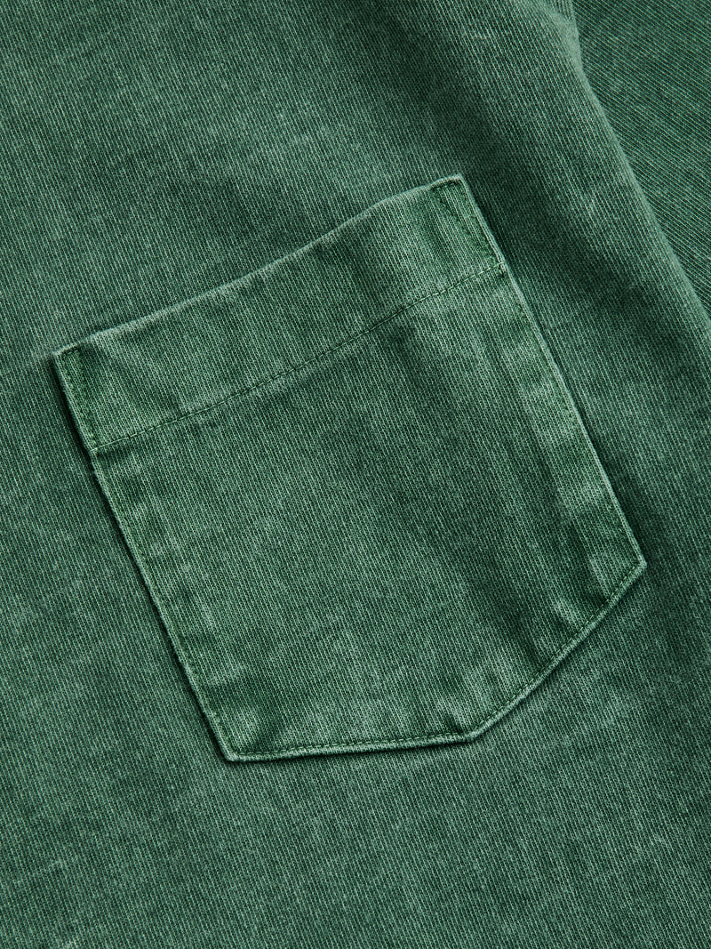 Heavyweight Pigment Dye Pocket T-Shirt in Faded Green