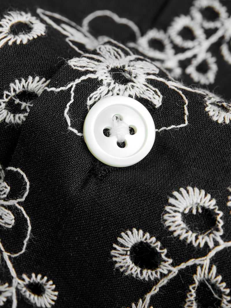 Folclore Button-Up Shirt in Black