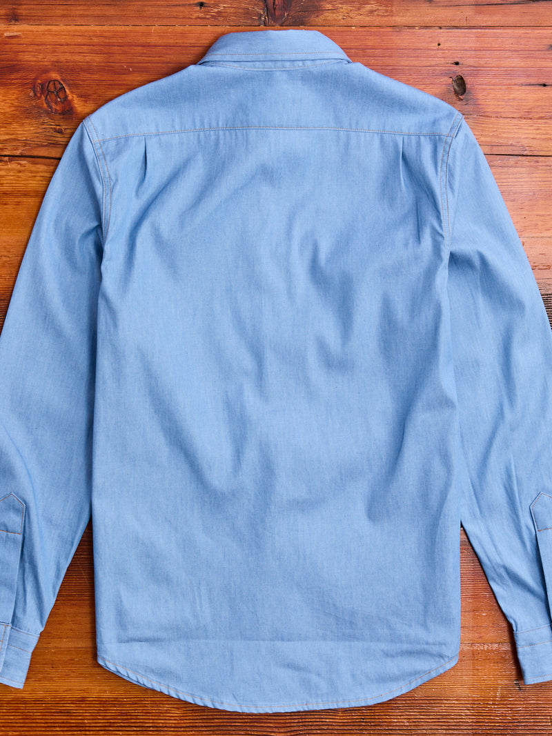 Drover Overshirt in Light Indigo Chambray