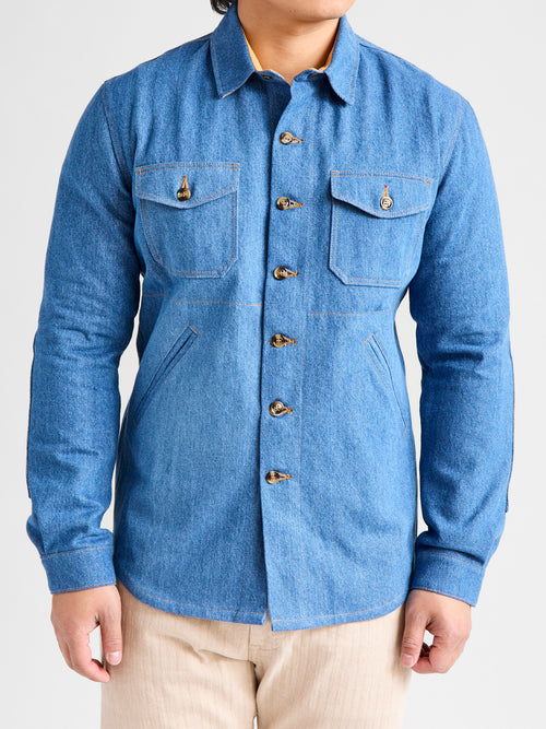 Crissman Denim Overshirt in Sky Blue