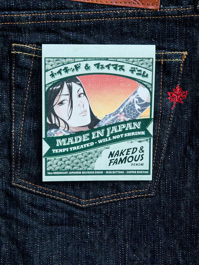 MIJ12 "Aomidori" 16oz Greencast Slub Selvedge Denim - Weird Guy Fit
