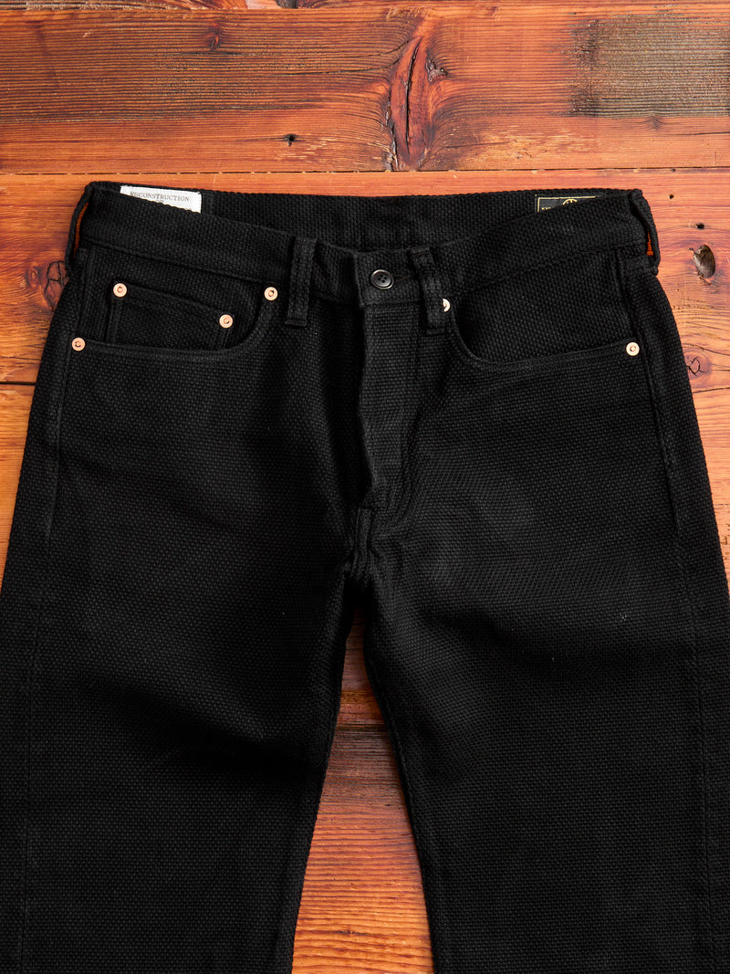 1877S "Kurozome" 14oz Deep Black Selvedge Sashiko Pants - Slim Straight Fit