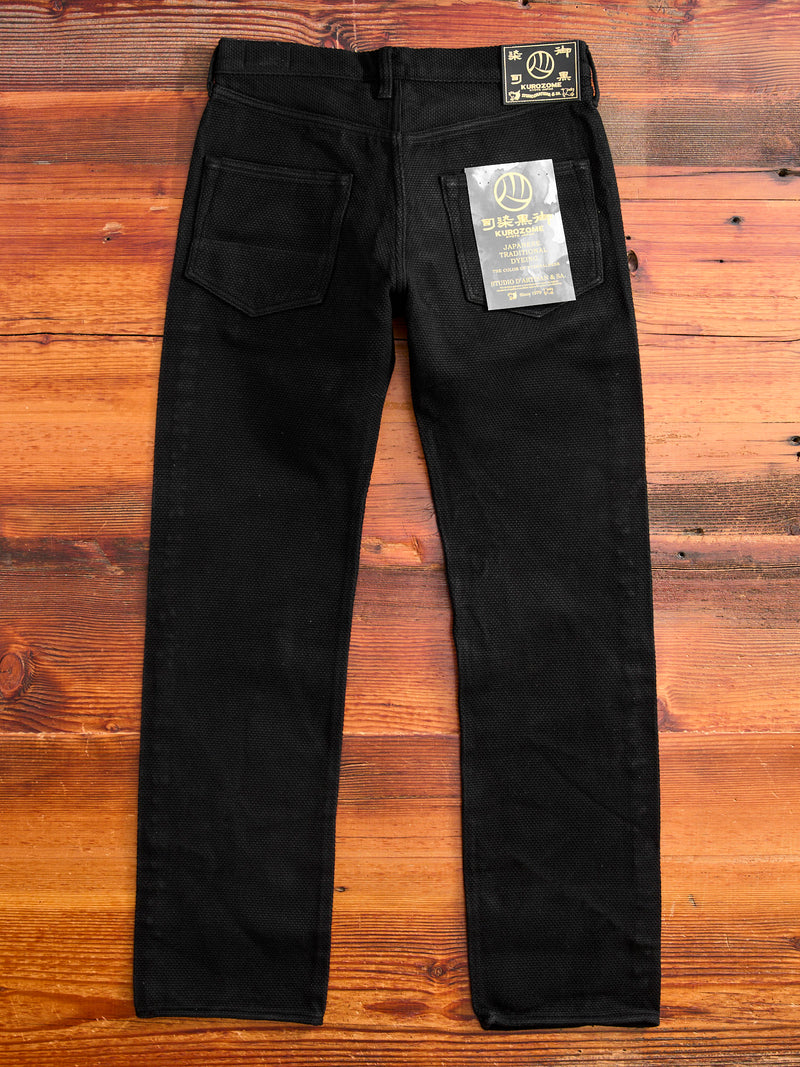 1877S "Kurozome" 14oz Deep Black Selvedge Sashiko Pants - Slim Straight Fit