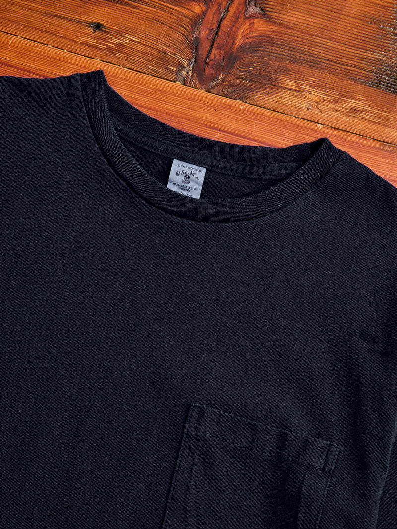 Short Sleeve Crew Tee in Black Indigo