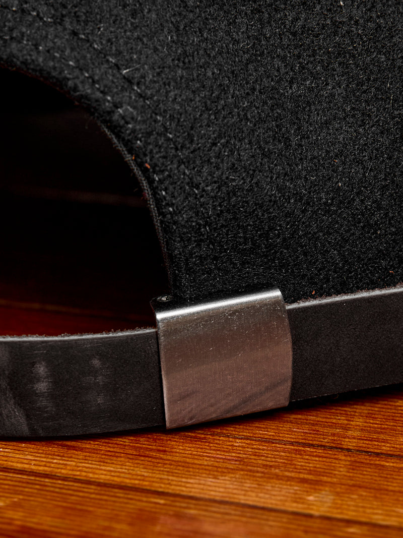 Baseball Hat in Black Wool