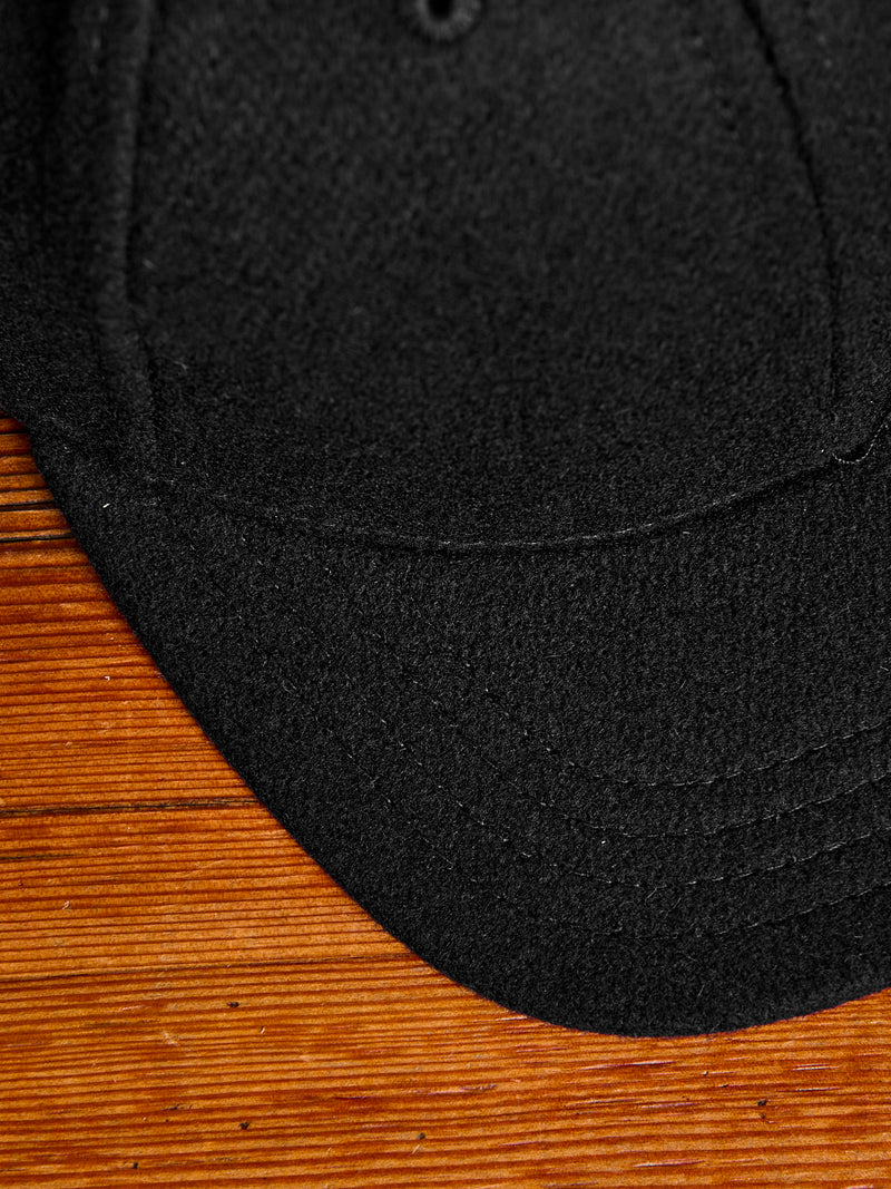 Baseball Hat in Black Wool