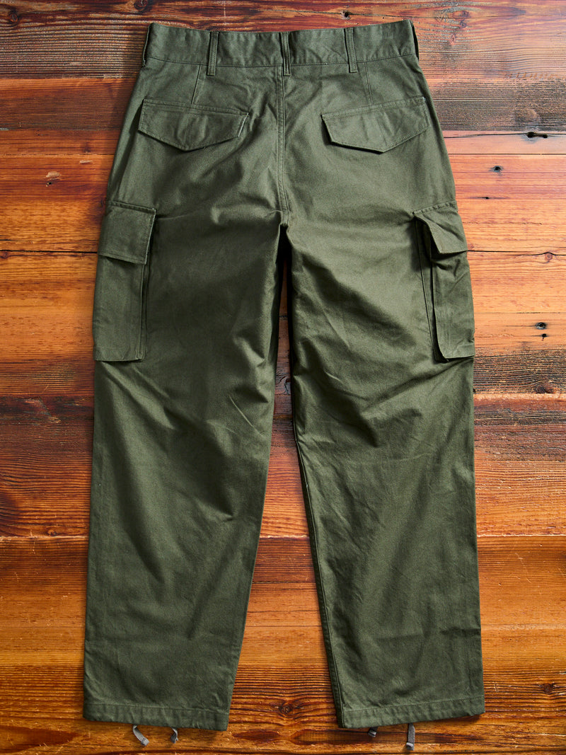 Brushed Herringbone FA Flight Cargo Pants in Olive