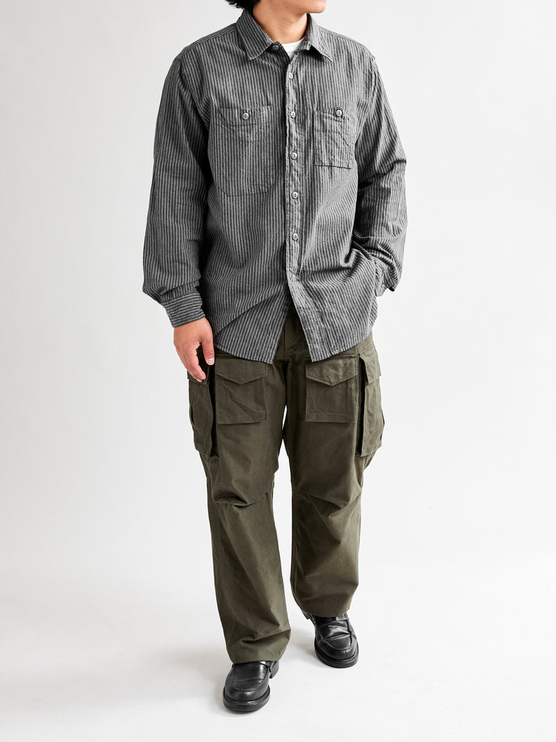 Linen Work Shirt in Charcoal Grey
