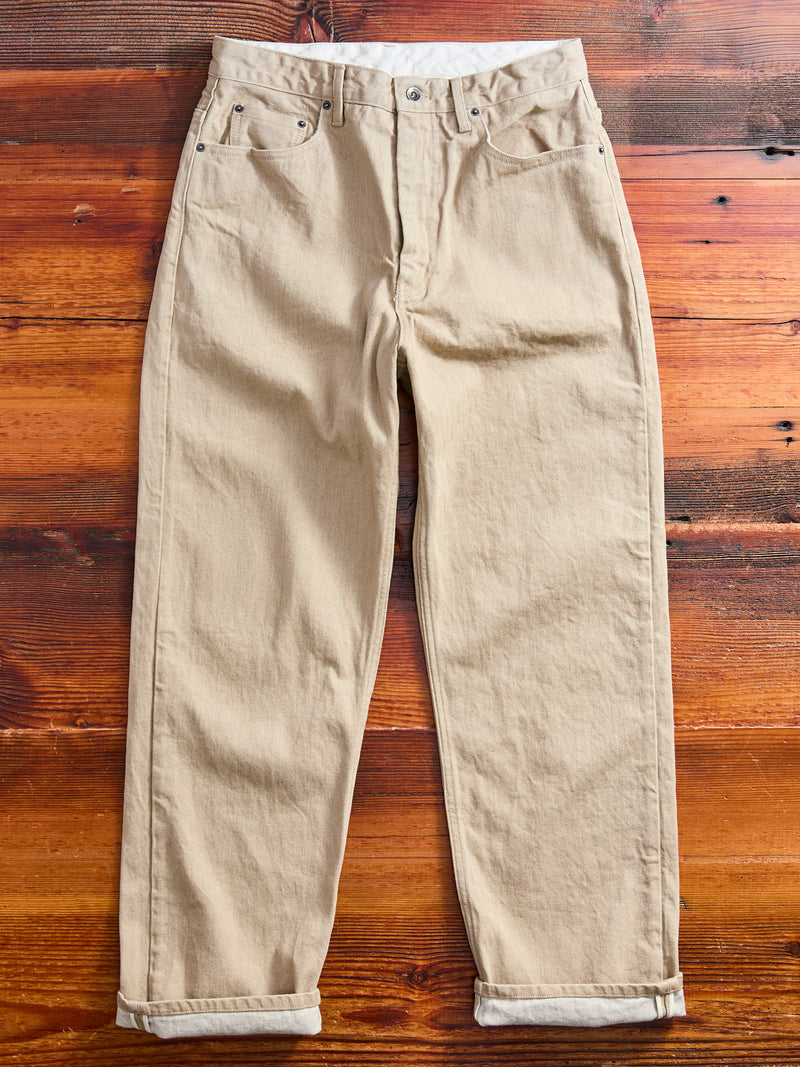 Khaki Broken 13oz RF Jeans - Straight Fit