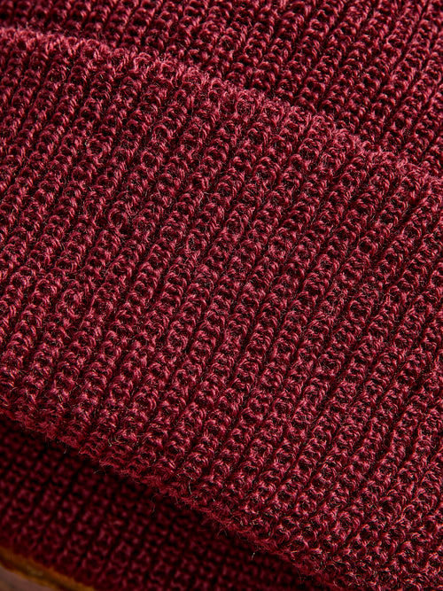 Wool Watch Cap in Burgundy